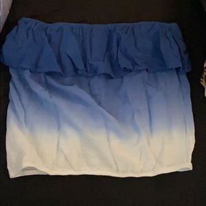 Socialite ombre strapless ruffle popover top 7669